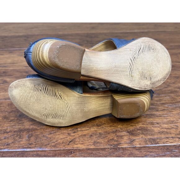 MIZ MOOZ Leather Corra Heeled Ankle Strap Sandals, River Blue, Sz 39 - Picture 12 of 13